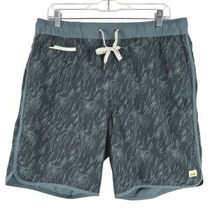Vuori Banks Shorts Mens Large Green Kashmir Flux Printed Unlined SS-2099